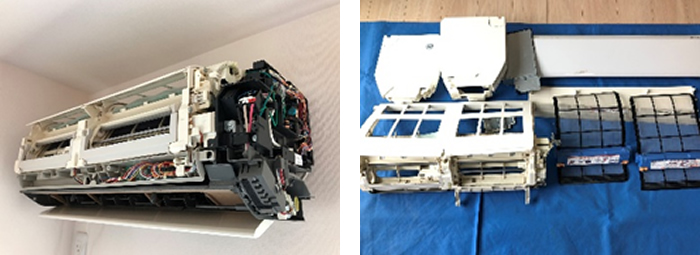 ダイキンおそうじ機能付きエアコン分解クリーニング